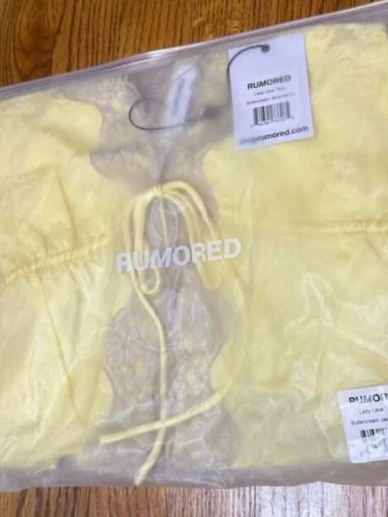 NWT Rumored Satin Lace-Trim top L - Picture 3 of 4